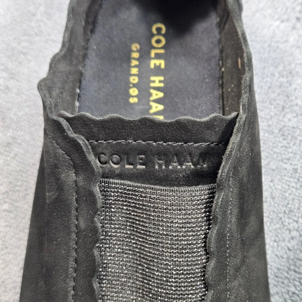 Cole Haan Grand‎ Crosscourt Scallop Sneakers Womens 7B Black Leather W17782